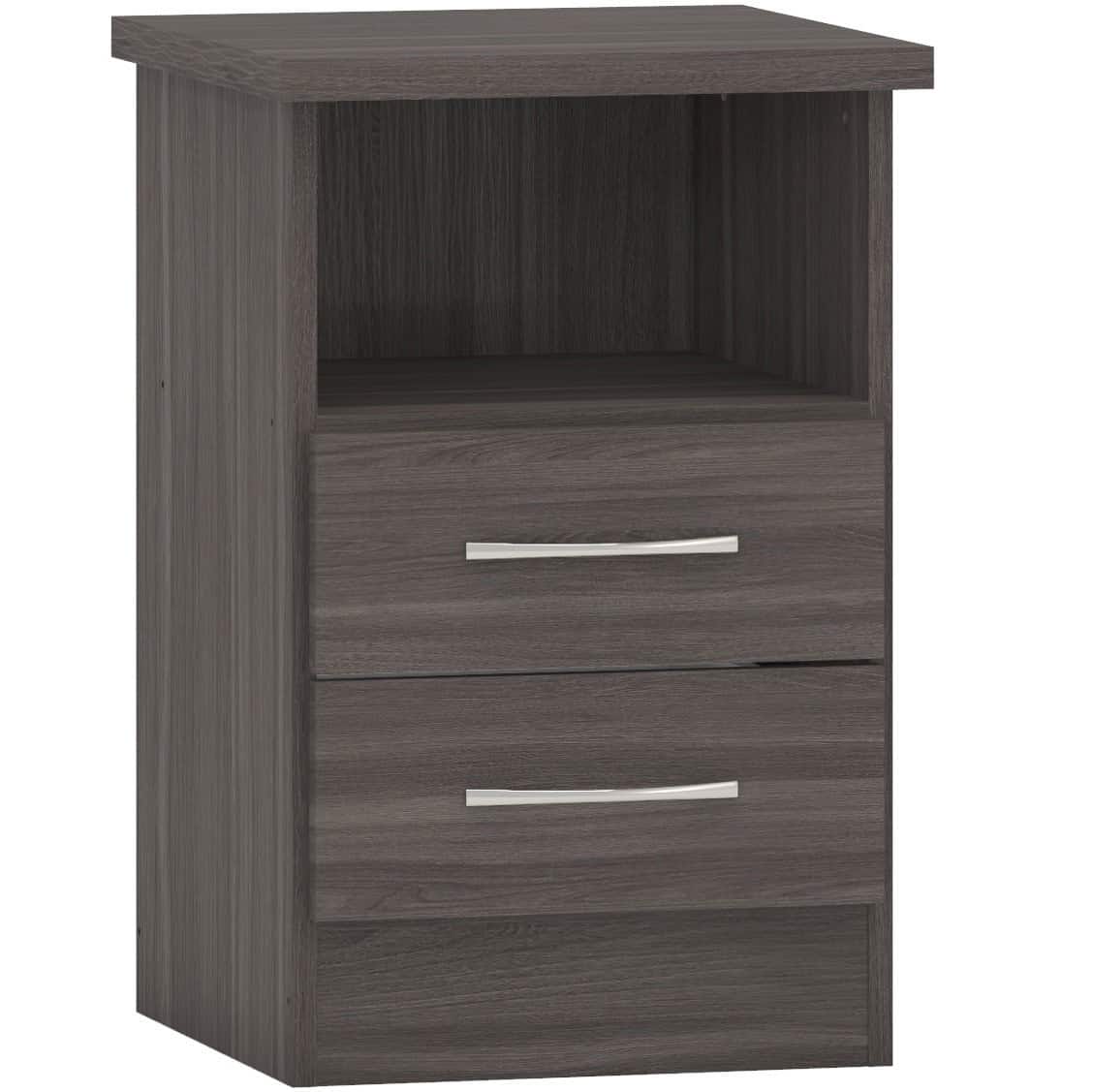 Nevada 2 Drawer Bedside - Black Wood Grain | Buy Online | Beds.ie