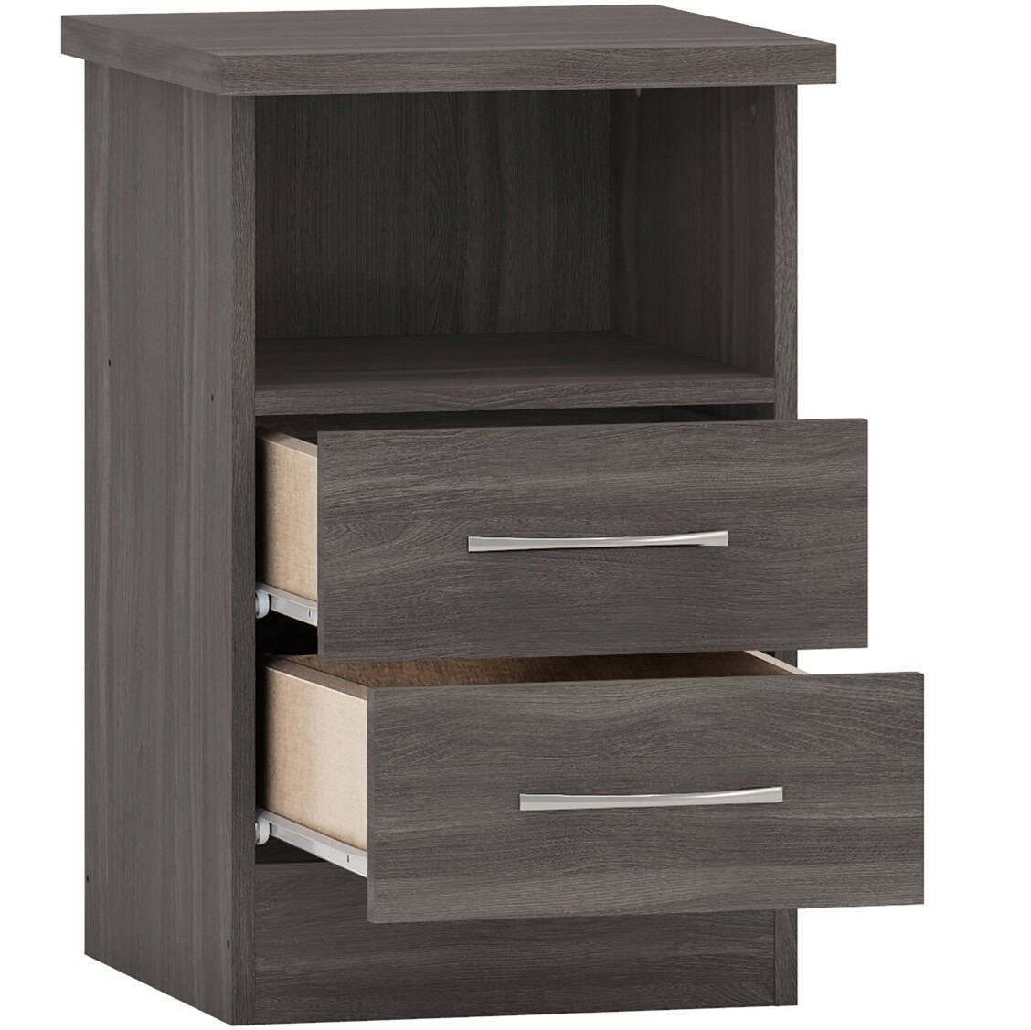 Nevada 2 Drawer Bedside - Black Wood Grain - Image 2