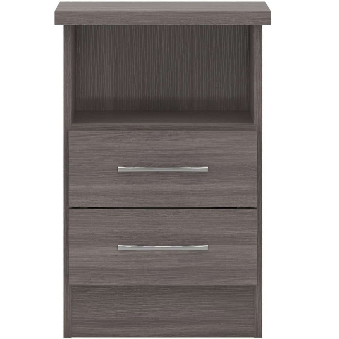 Nevada 2 Drawer Bedside - Black Wood Grain - Image 3
