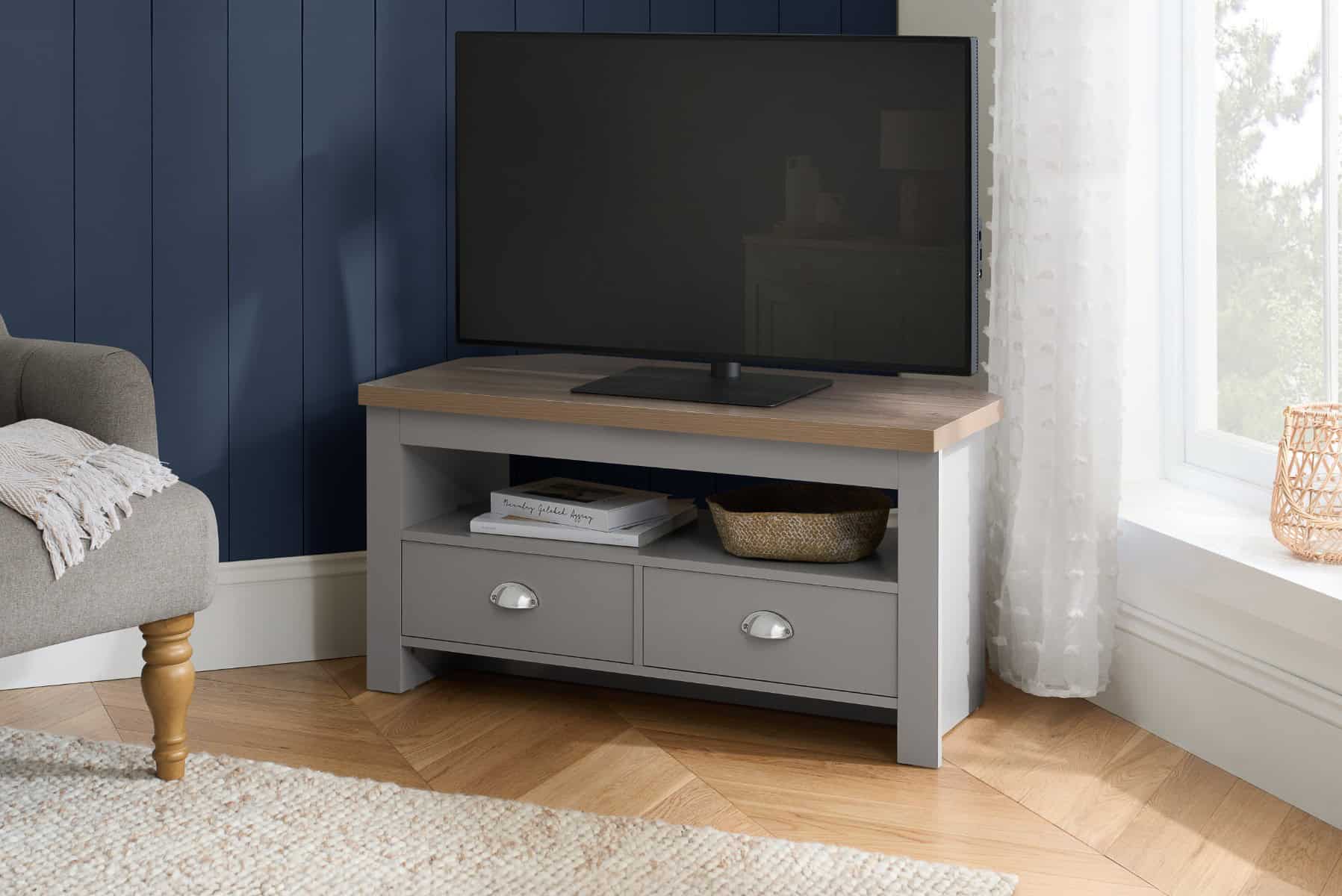 Highgate Corner TV Unit - Grey & Oak | Buy Online | Beds.ie