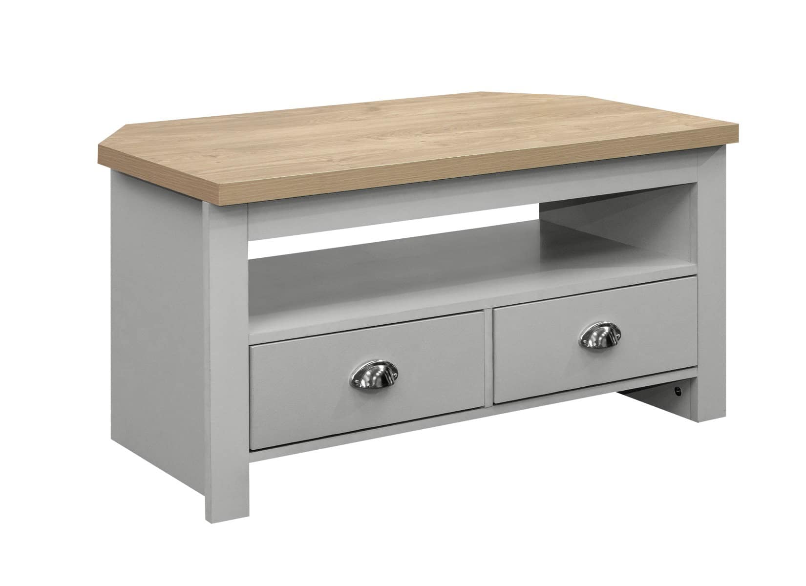 Highgate Corner TV Unit - Grey & Oak - Image 4