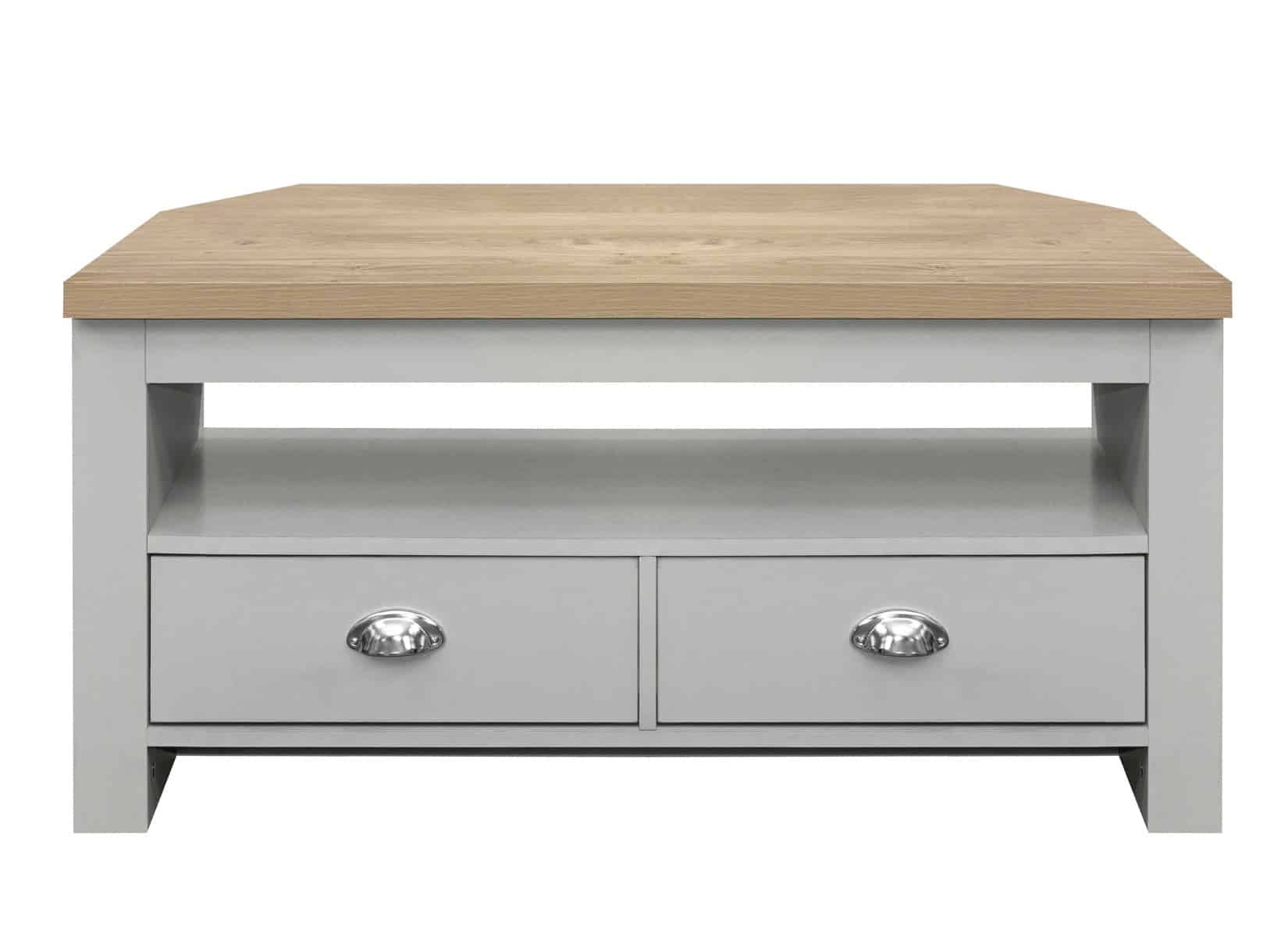 Highgate Corner TV Unit - Grey & Oak - Image 5