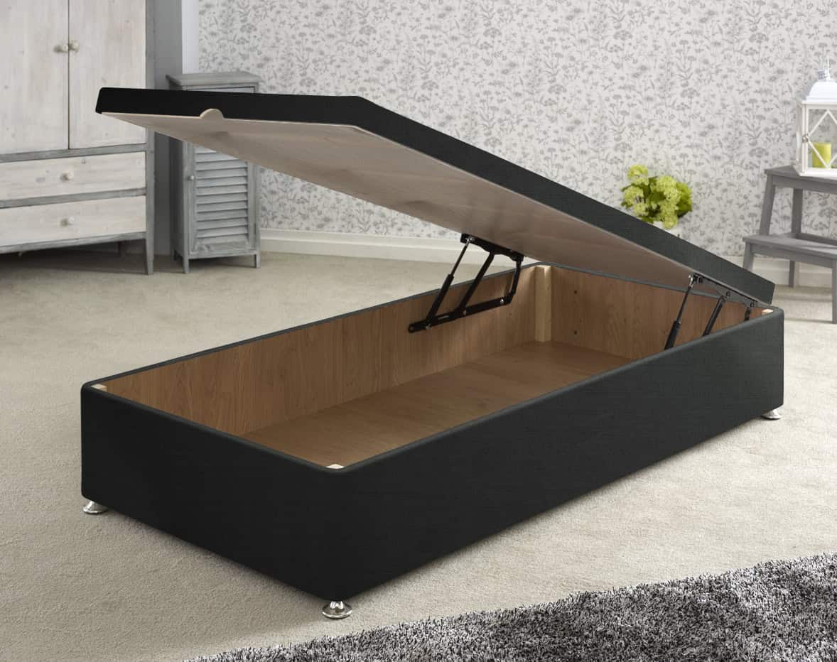 Apollo 3ft Azzure Black Front Opening Ottoman Base | Buy Online | Beds.ie
