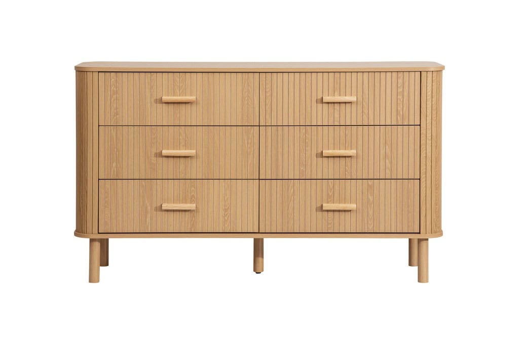 Axel 6 Drawer Fluted Chest - Oak - Image 3