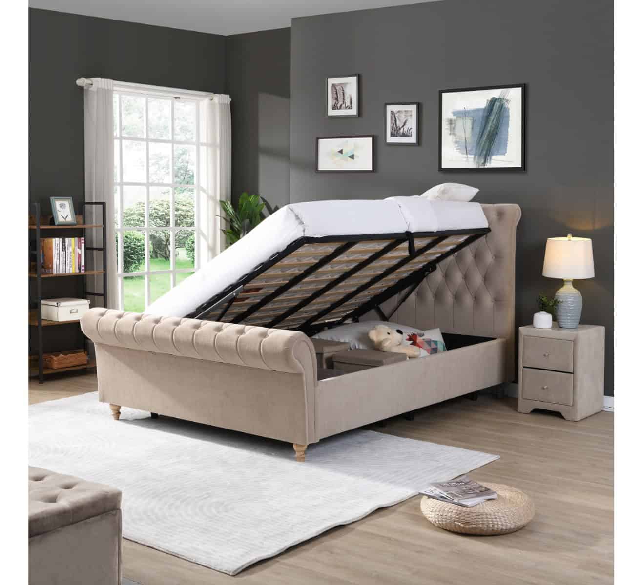 Kilkenny 5ft Ottoman Bedframe - Mink | Buy Online | Beds.ie