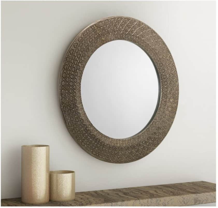 Canock Large Round Wall Mirror - Pewter | Buy Online | Beds.ie