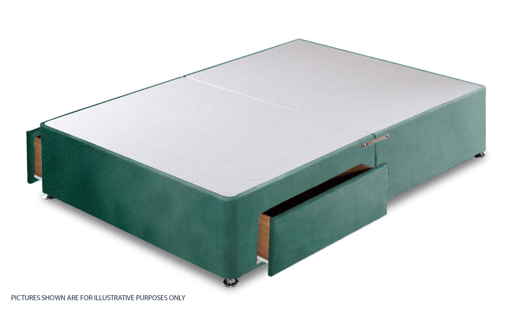 Apollo 2ft6 Velvet Turquoise 2 Drawer Divan Base | Buy Online | Beds.ie