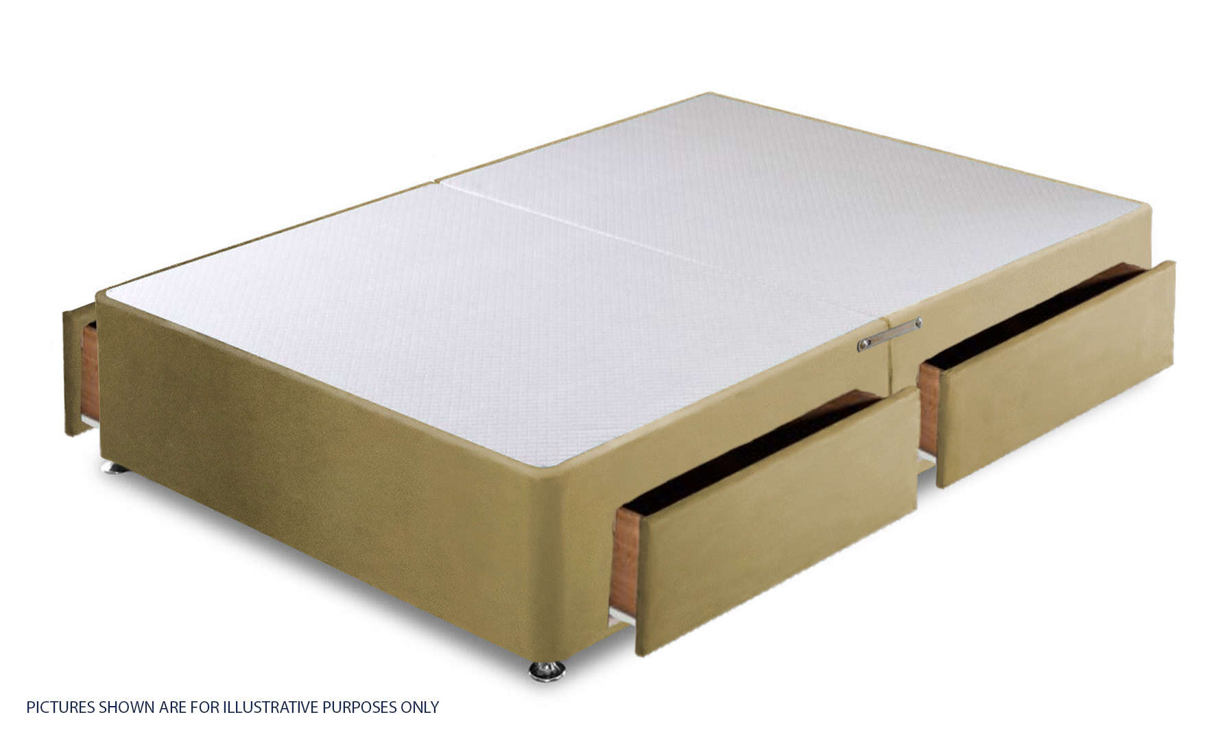Apollo 4ft6 Velvet Sand 4 Drawer Divan Base | Buy Online | Beds.ie