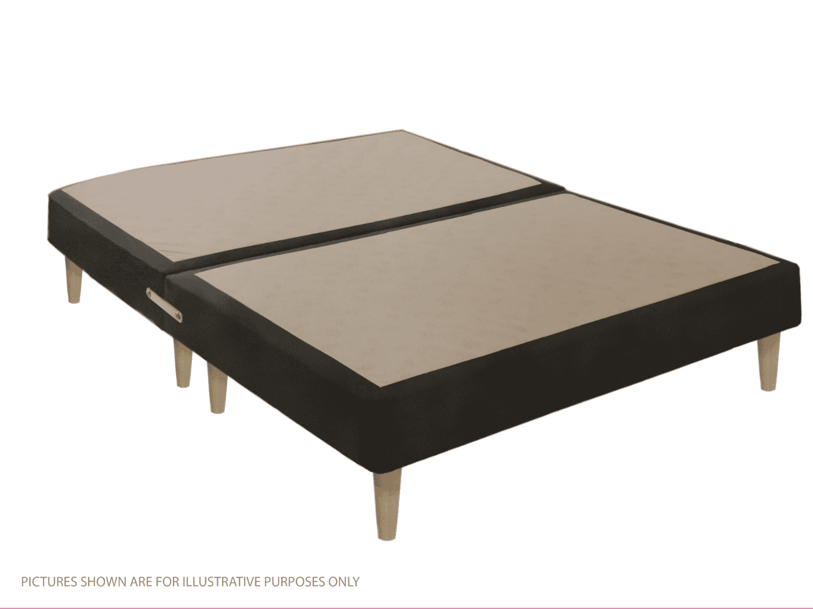 Apollo 5ft Velvet Dark Grey Shallow Divan Base on Legs | Buy Online | Beds.ie