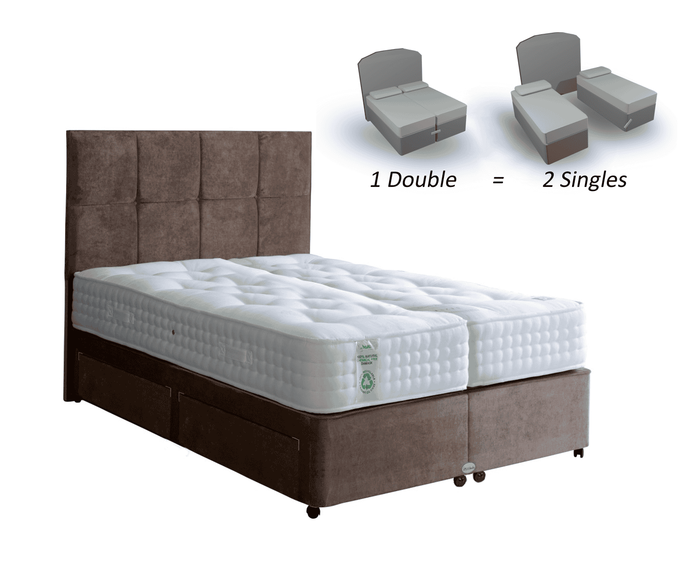 Healthbeds 6ft Genoa 3200 4 Drawer Zip & Link Bed | Buy Online | Beds.ie