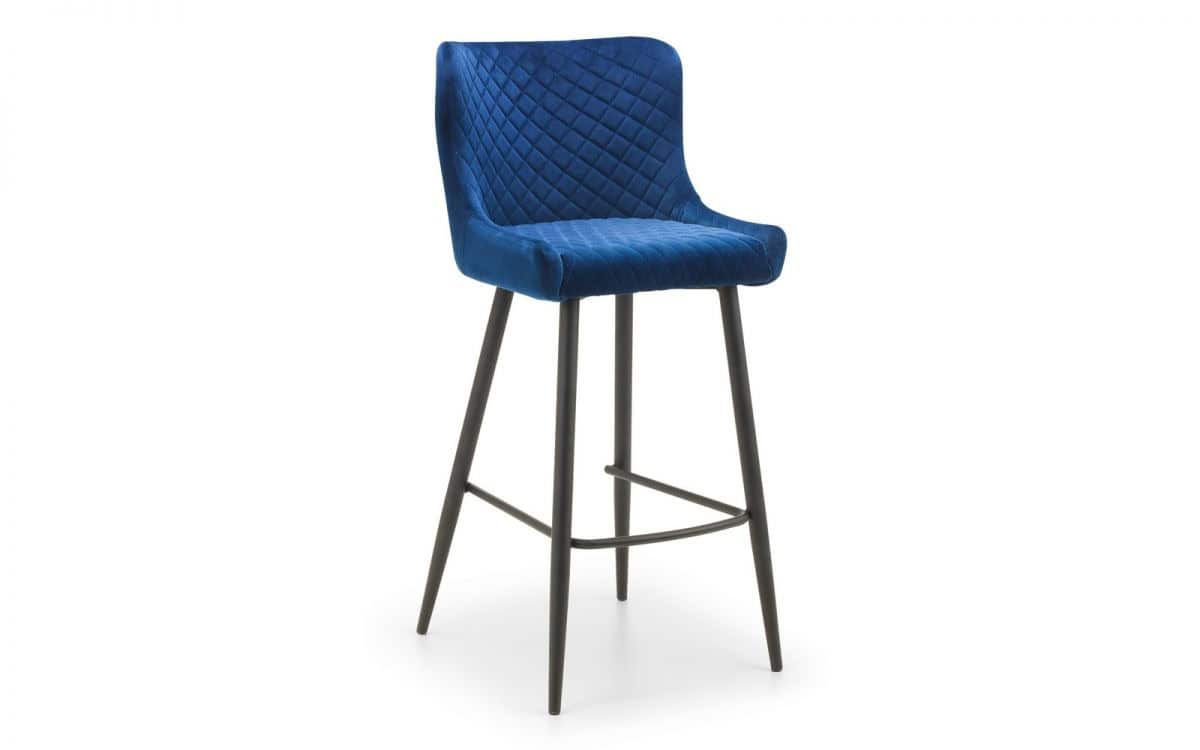 Watson Bar Stool - Blue Velvet | Buy Online | Beds.ie