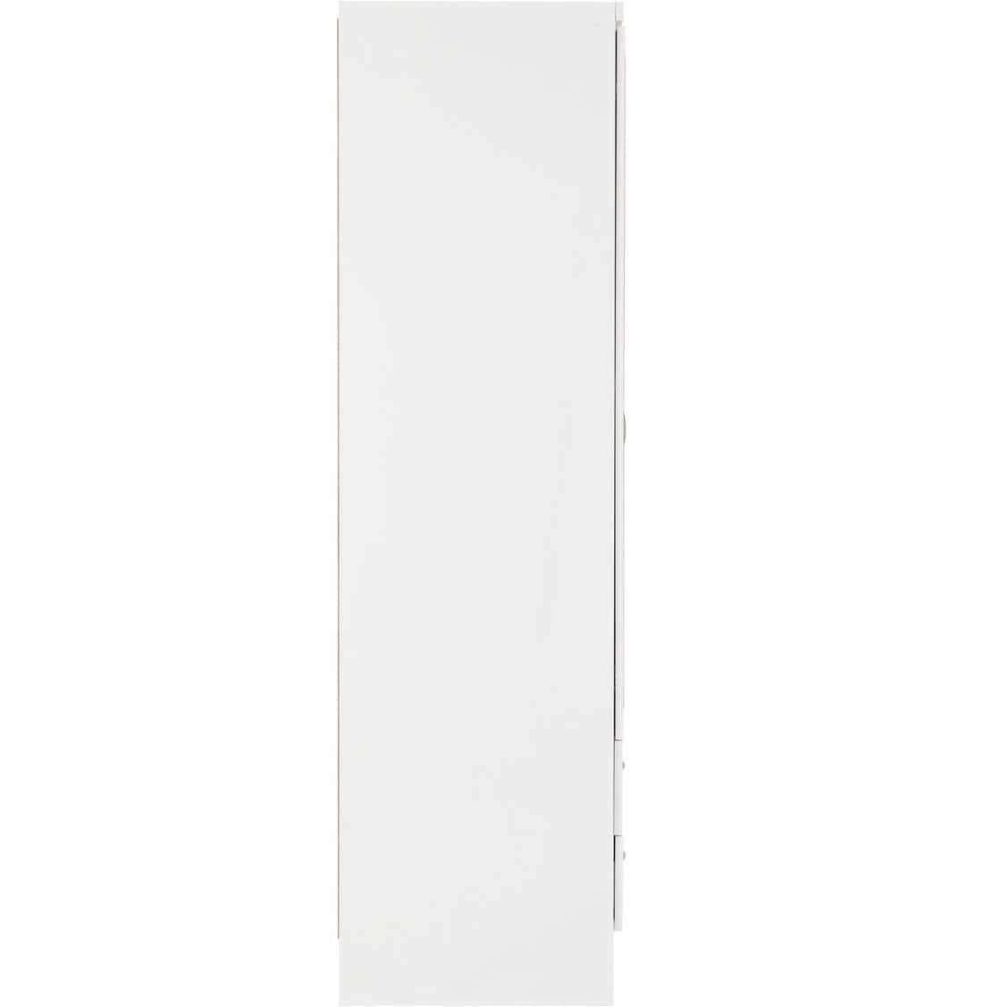 Nevada 3 Door 2 Drawer Mirrored Wardrobe - White Gloss - Image 5