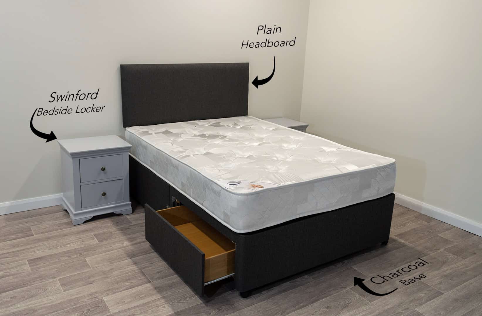 4ft Bronze Dream Mattress with 2 FREE Drawers Base & Headboard - Image 2