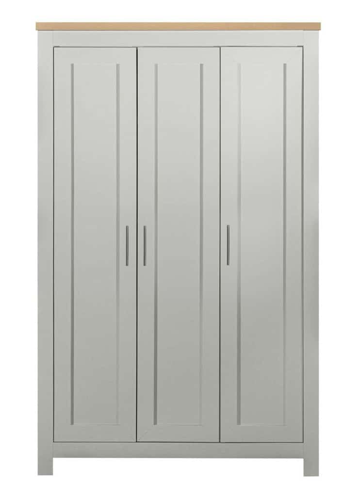 Highgate 3 Door Wardrobe - Grey & Oak - Image 3