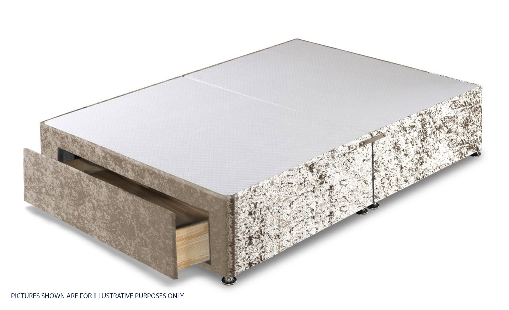 Apollo 4ft Glitz Sahara Jumbo Drawer Divan Base | Buy Online | Beds.ie