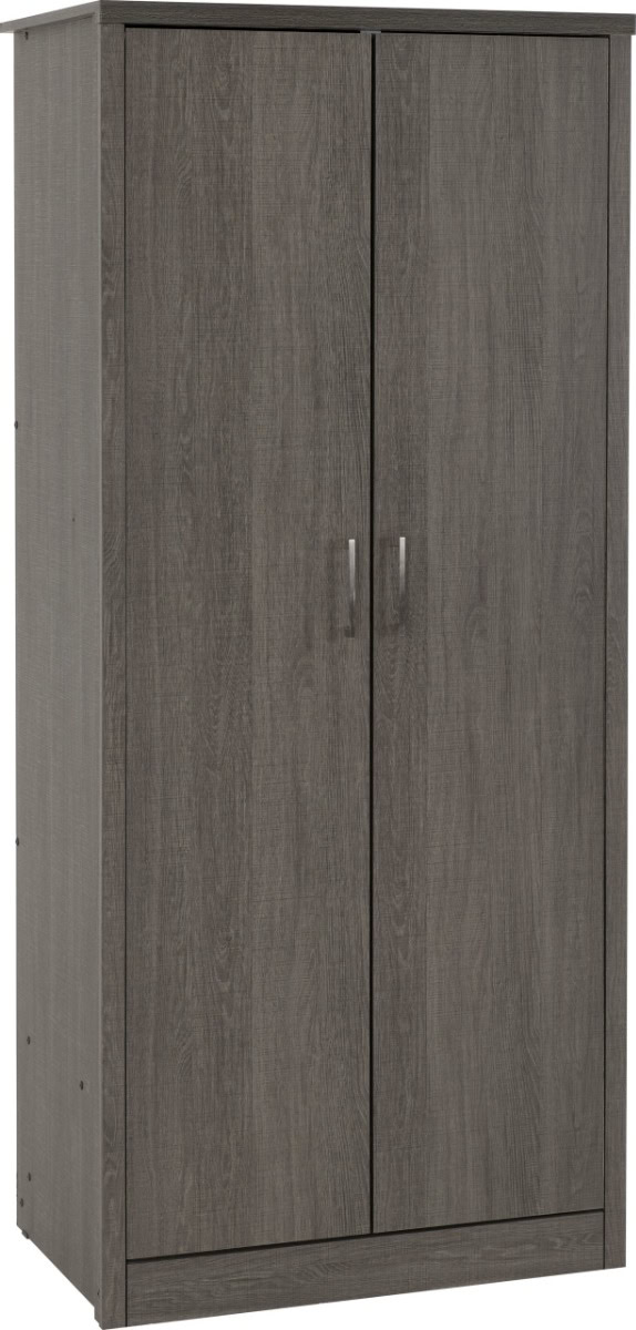 Lisbon 2 Door Wardrobe - Black Wood Grain | Buy Online | Beds.ie