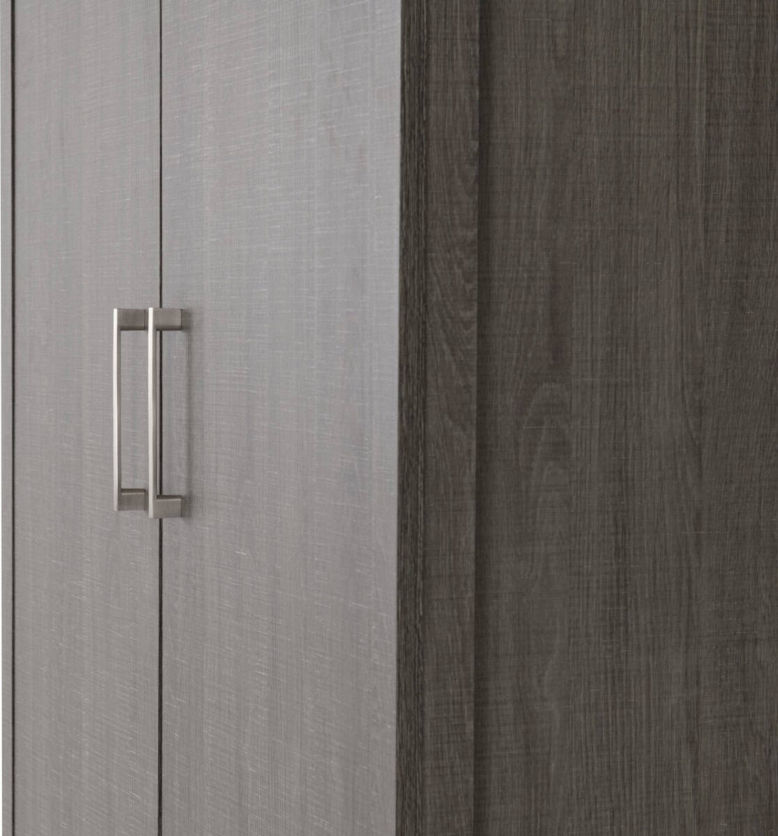 Lisbon 2 Door Wardrobe - Black Wood Grain - Image 3