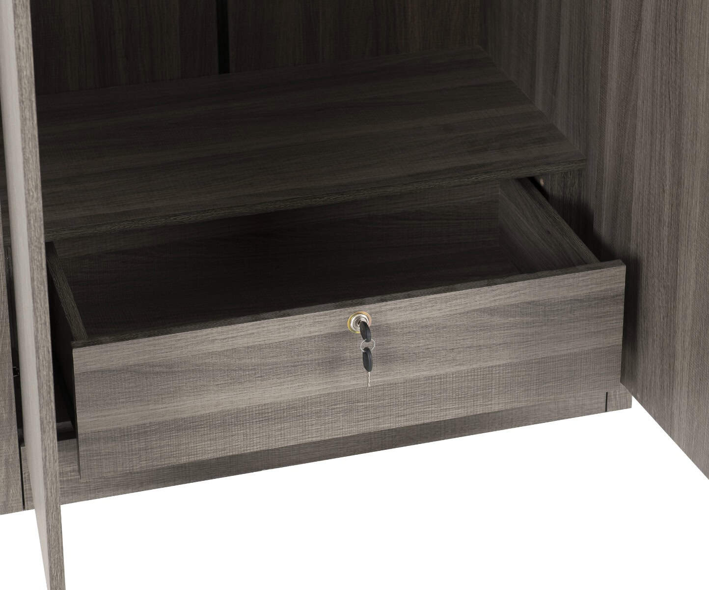 Lisbon 2 Door Wardrobe - Black Wood Grain - Image 5
