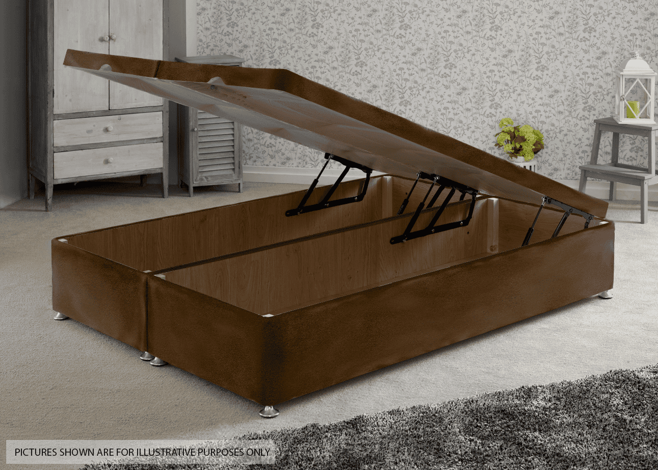 Apollo 4ft Velvet Brown Front Opening Ottoman Base | Buy Online | Beds.ie