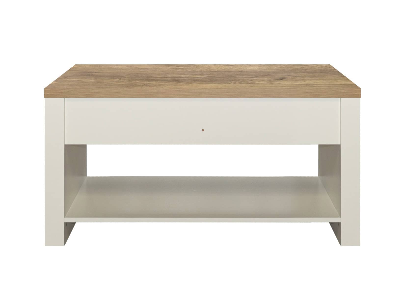 Highgate 2 Drawer Coffee Table - Cream & Oak - Image 6
