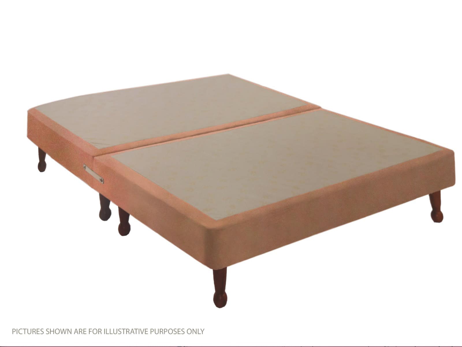 Apollo 4ft6 Velvet Pink Shallow Divan Base on Legs - Image 2