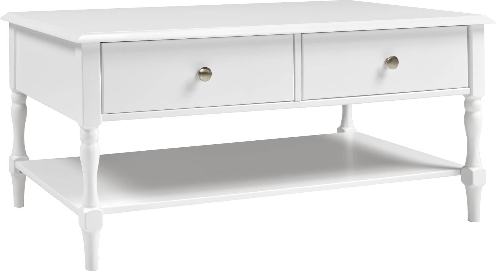 Stratford 2 Drawer Coffee Table - White | Buy Online | Beds.ie