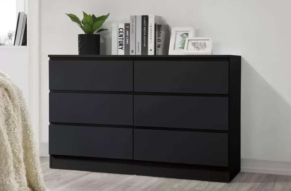 Oslo 6 Drawer Chest - Black | Buy Online | Beds.ie