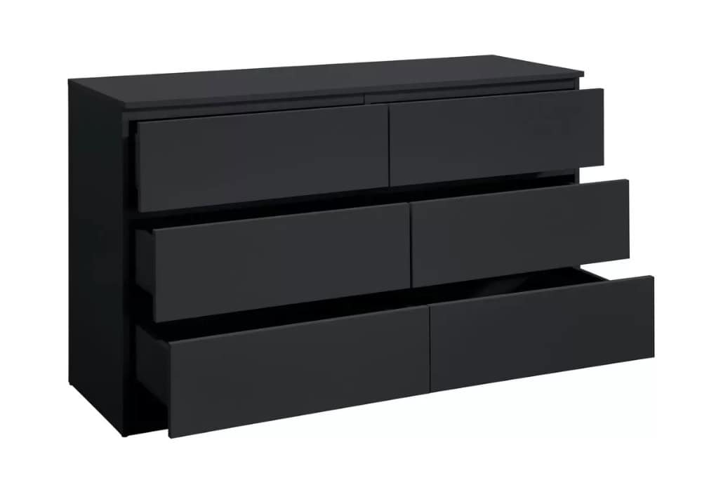 Oslo 6 Drawer Chest - Black - Image 3
