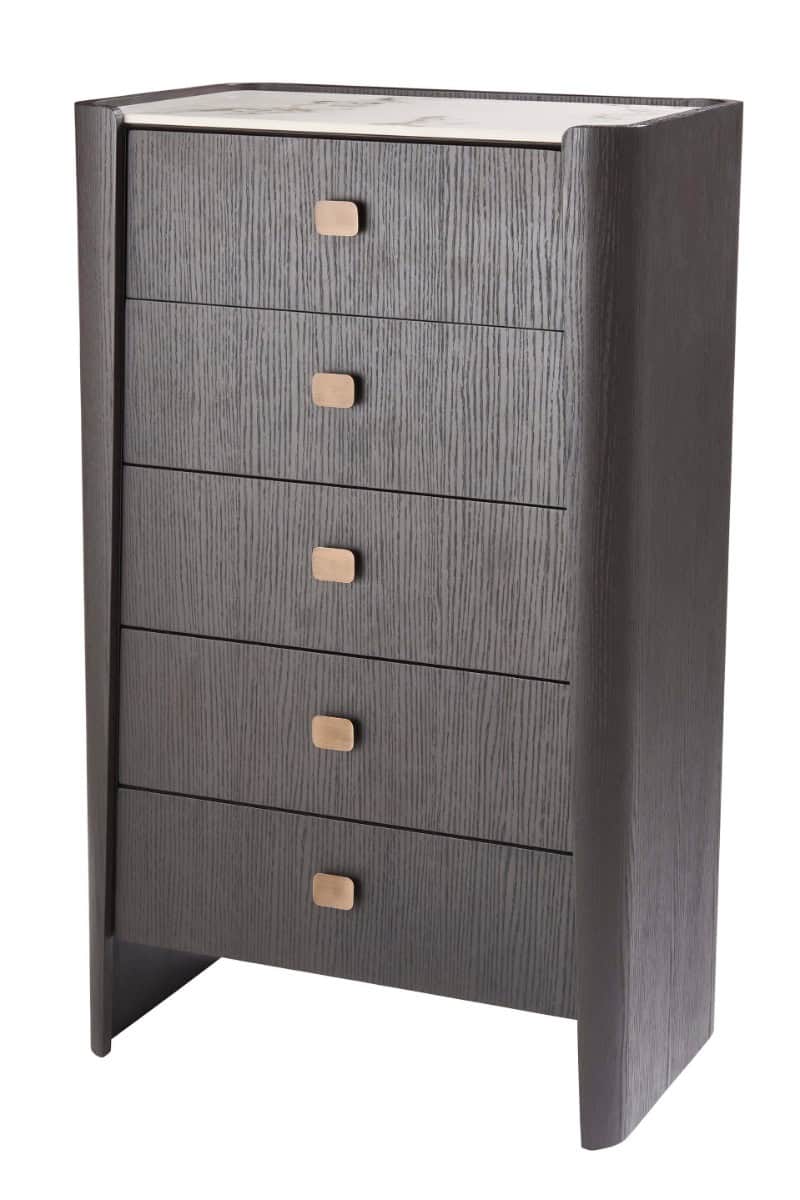 Rhodes Tall 5 Drawer Chest of Drawers - Ebony | Buy Online | Beds.ie