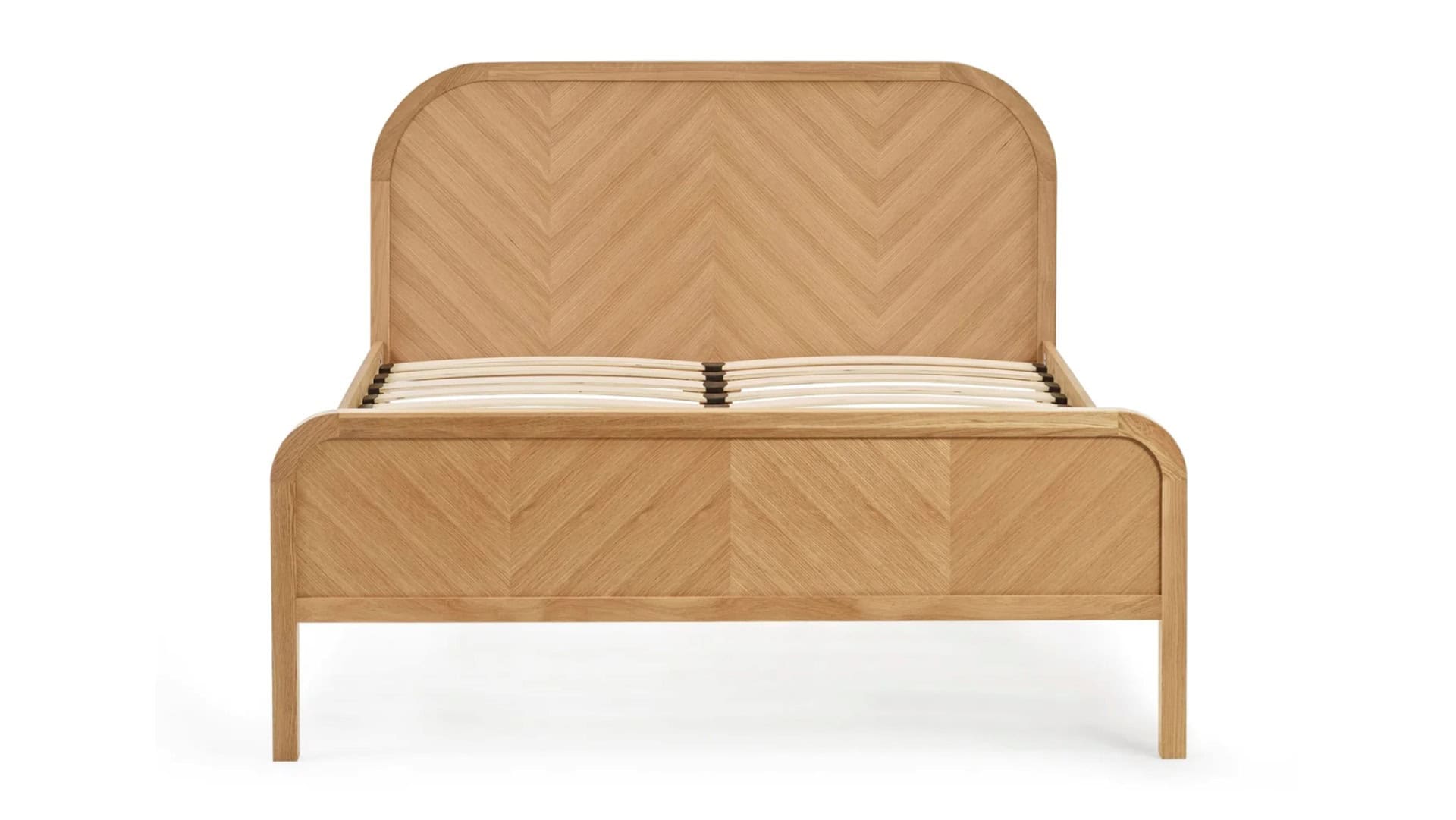 Milton Chevron 4ft6 Bedframe - Oak - Image 7