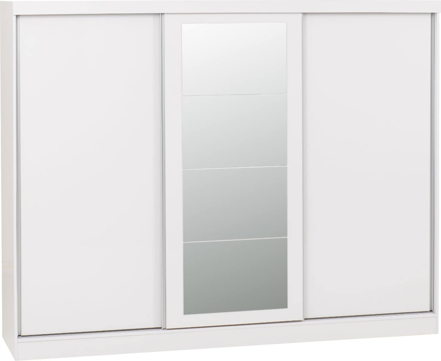 Nevada 3 Door Sliding Wardrobe - White Gloss | Buy Online | Beds.ie