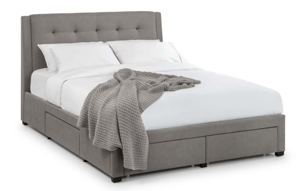 4ft6 Anaheim 4 Drawer Bedframe - Grey - Image 2