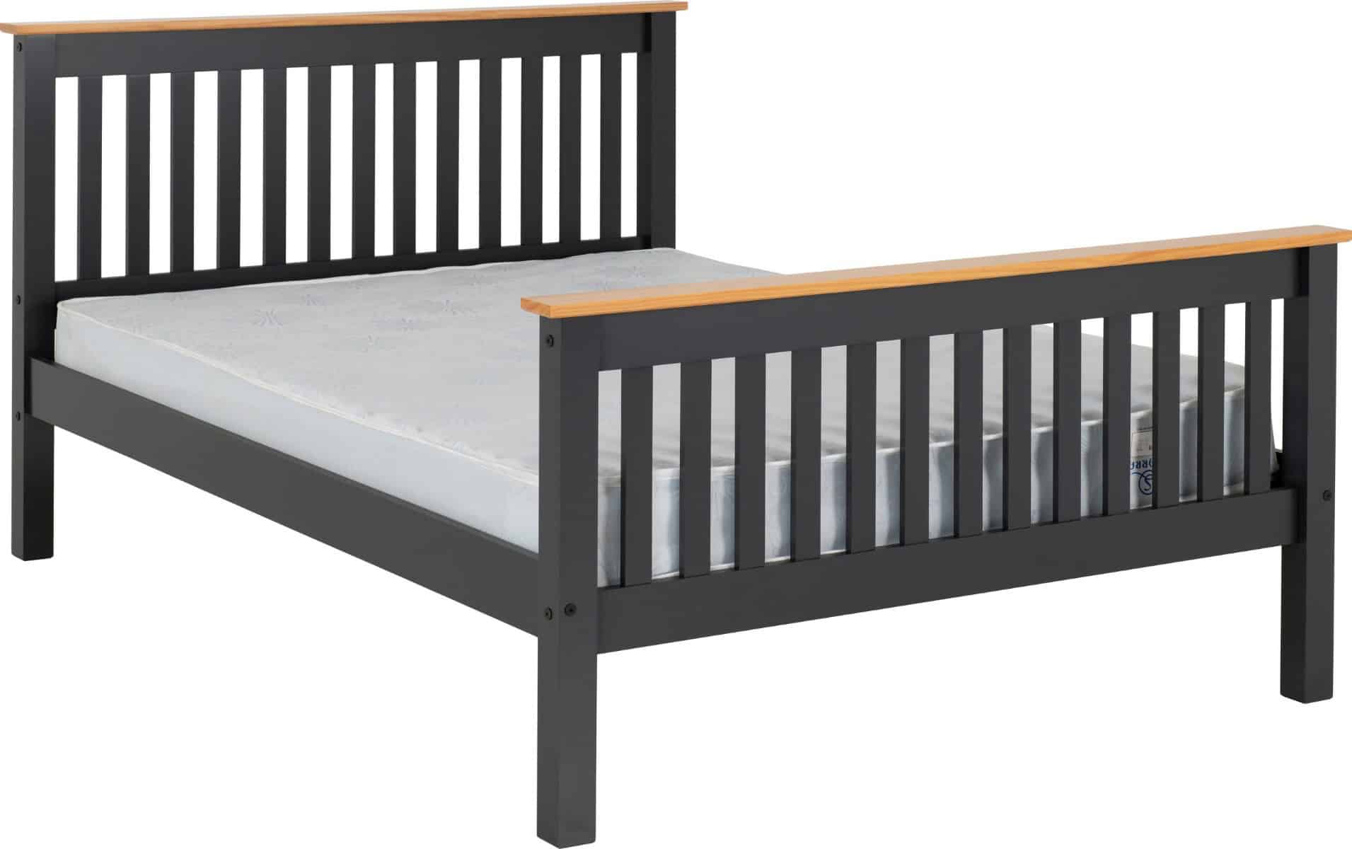 Monaco 5ft High End Bedframe - Dark Grey & Oak | Buy Online | Beds.ie