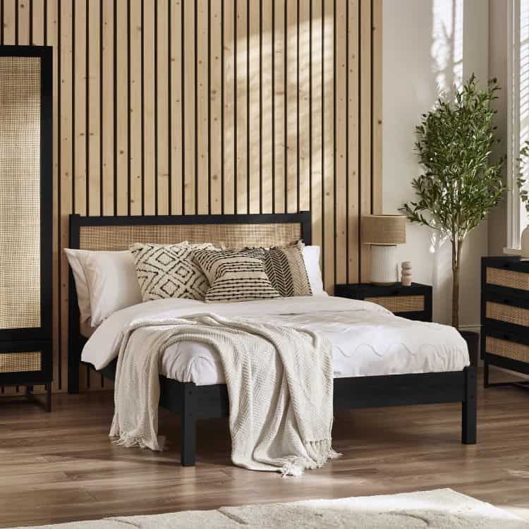 Corbridge 5ft Rattan Bedframe - Black | Buy Online | Beds.ie