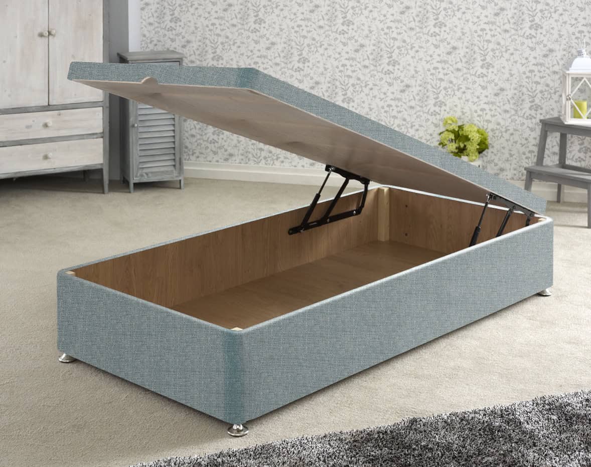 Apollo 3ft Azzure Light Blue Front Opening Ottoman Base | Buy Online | Beds.ie