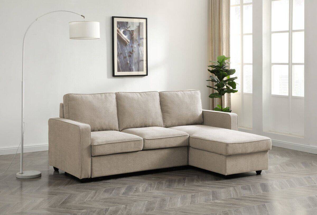 Myles Corner Sofa Bed - Natural | Buy Online | Beds.ie