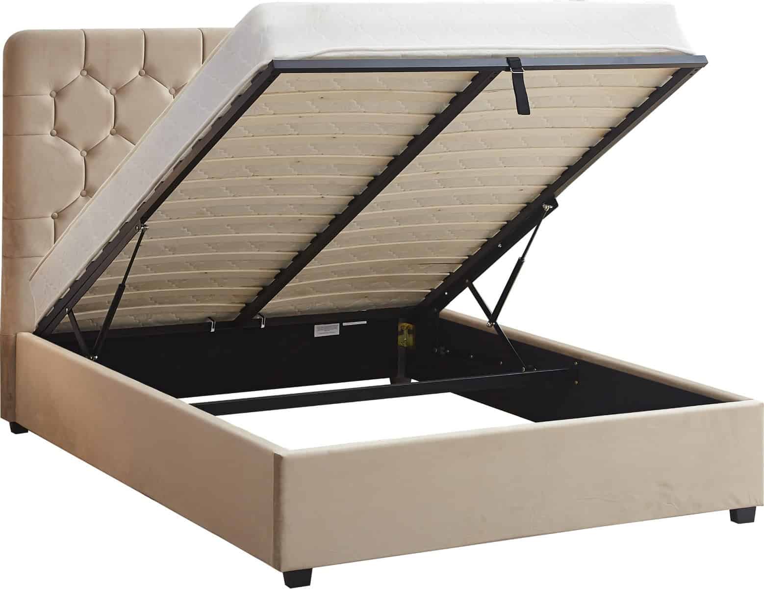 Madison 5ft Ottoman Bedframe - Fawn Velvet | Buy Online | Beds.ie