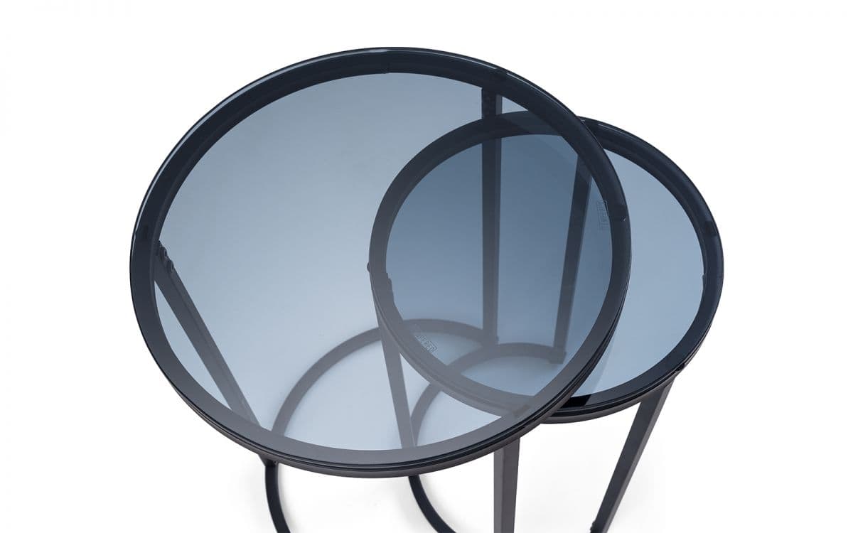 Ohio Round Nesting Tables - Smoked Glass - Image 4
