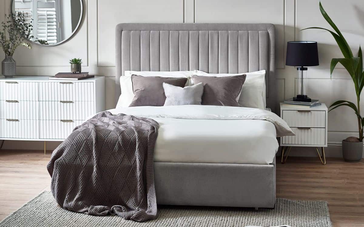 Samira 4ft6 Bedframe - Grey Velvet | Buy Online | Beds.ie