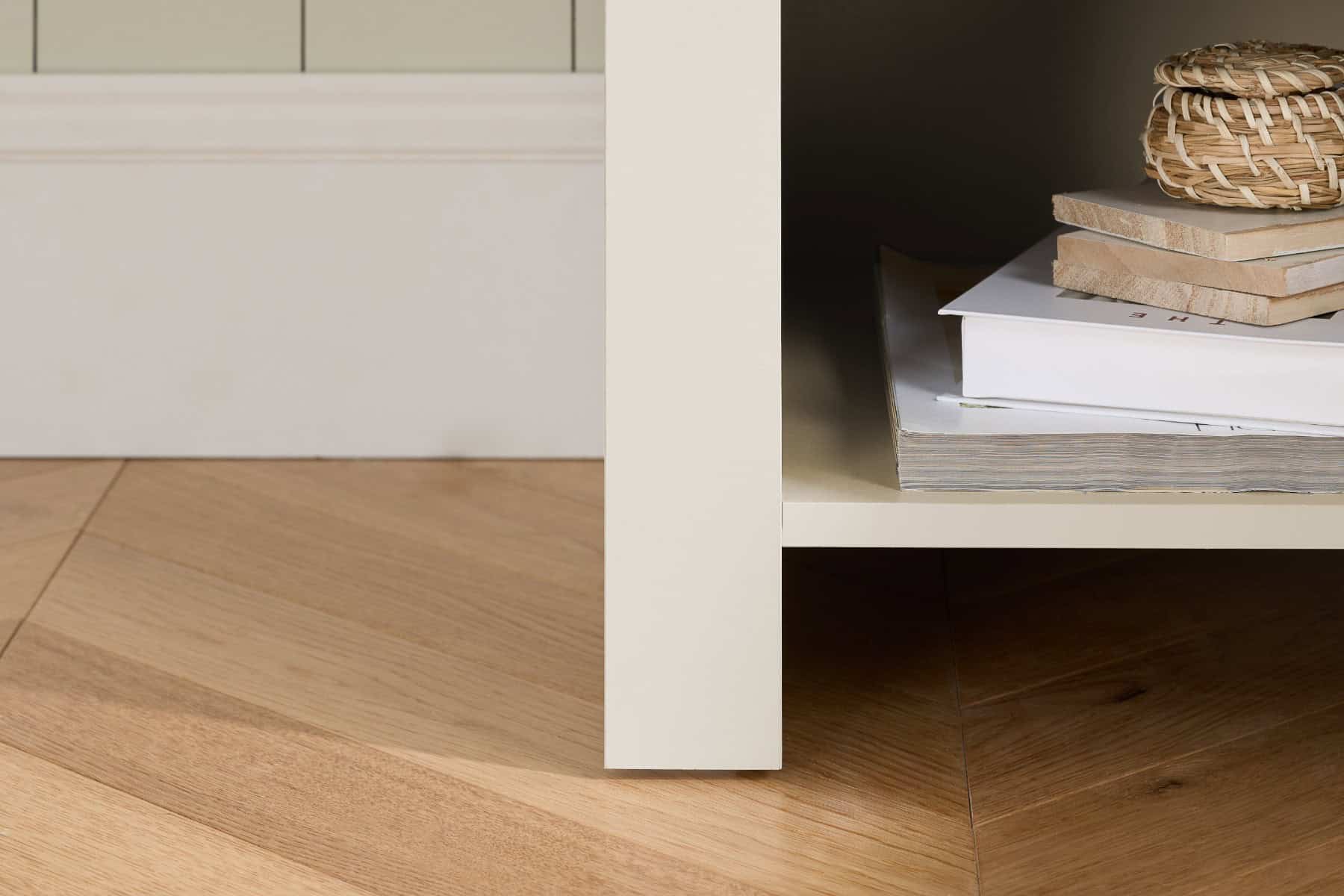 Highgate 1 Drawer Lamp Table - Cream & Oak - Image 5