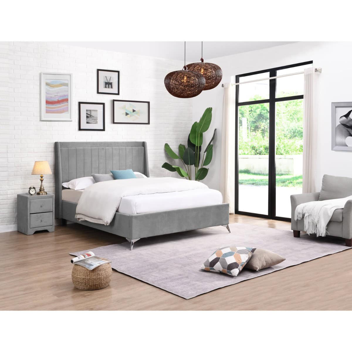 Mayo 4ft6 Bedframe - Grey - Image 5