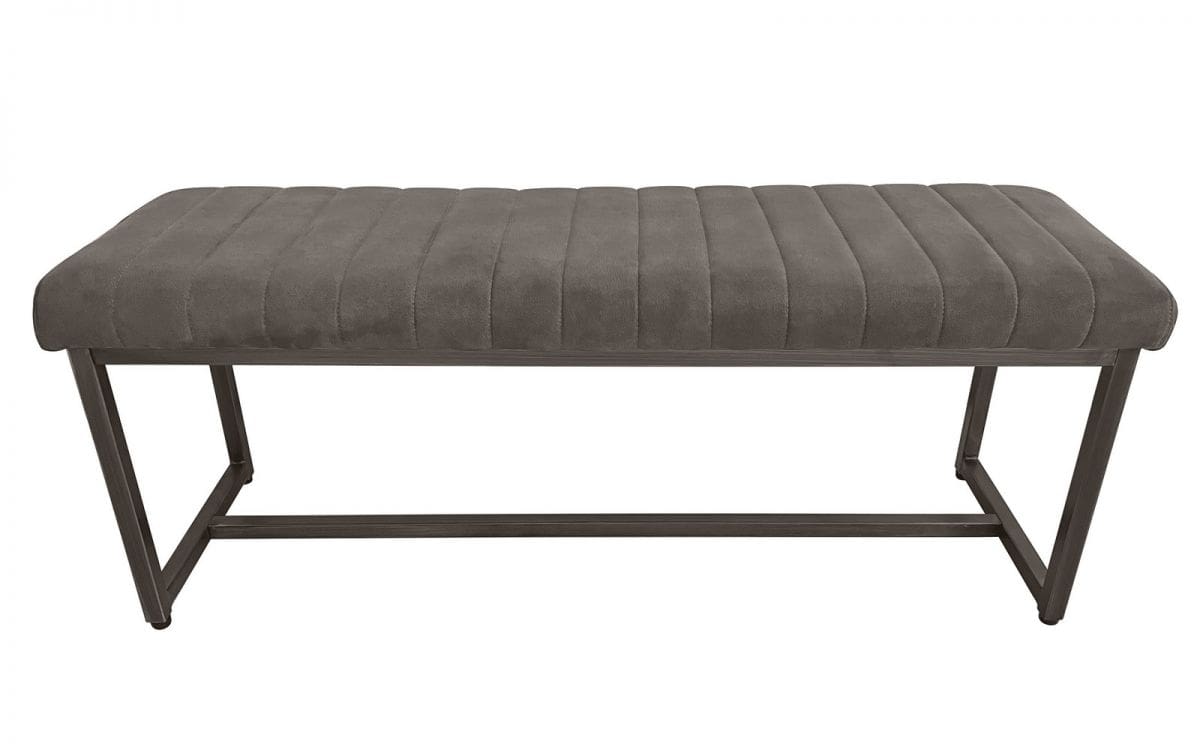 Lisbon Upholstered Bench - Charcoal Suede | Buy Online | Beds.ie