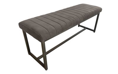Lisbon Upholstered Bench - Charcoal Suede - Image 2