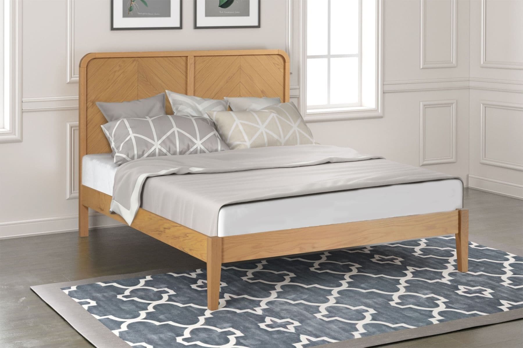 Flintshire 4ft6 Whelston Bedframe - Herringbone Oak | Buy Online | Beds.ie