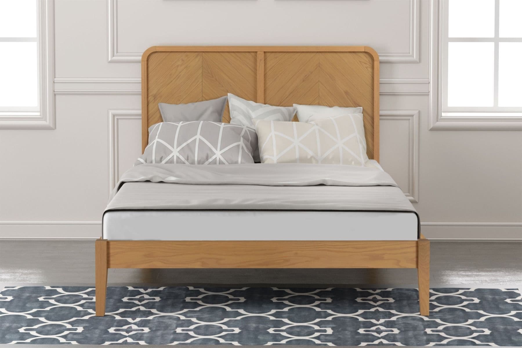 Flintshire 4ft6 Whelston Bedframe - Herringbone Oak - Image 2