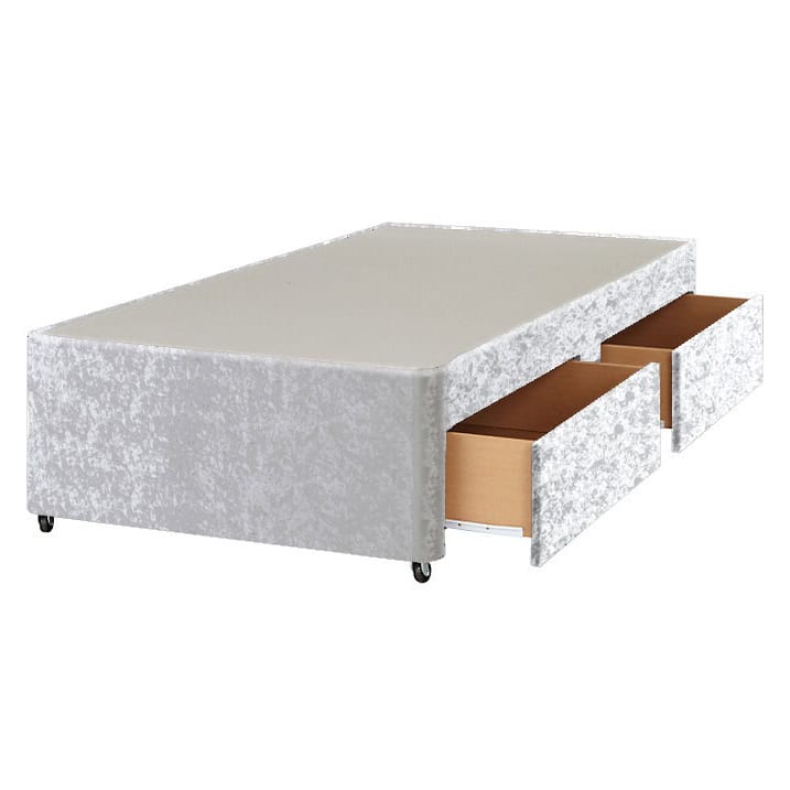 Apollo 3ft Glitz Ice White 2 Drawer Divan Base | Buy Online | Beds.ie