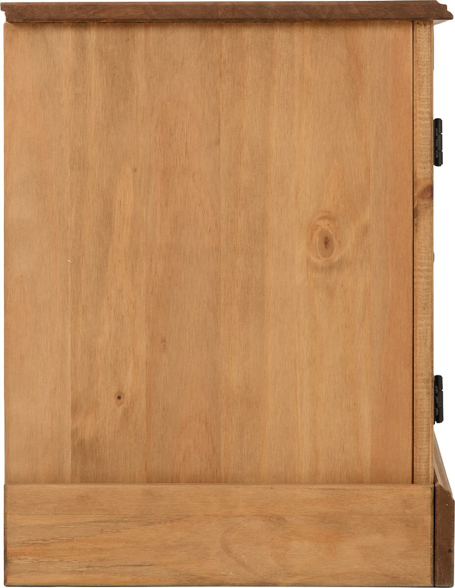 Corona 2 Door 1 Shelf TV Unit - Distressed Waxed Pine - Image 5