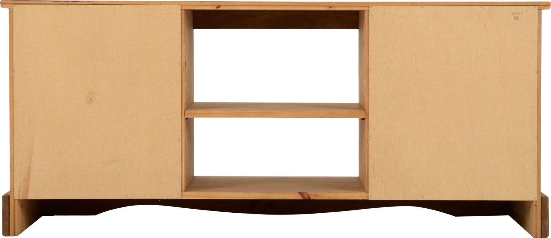 Corona 2 Door 1 Shelf TV Unit - Distressed Waxed Pine - Image 6