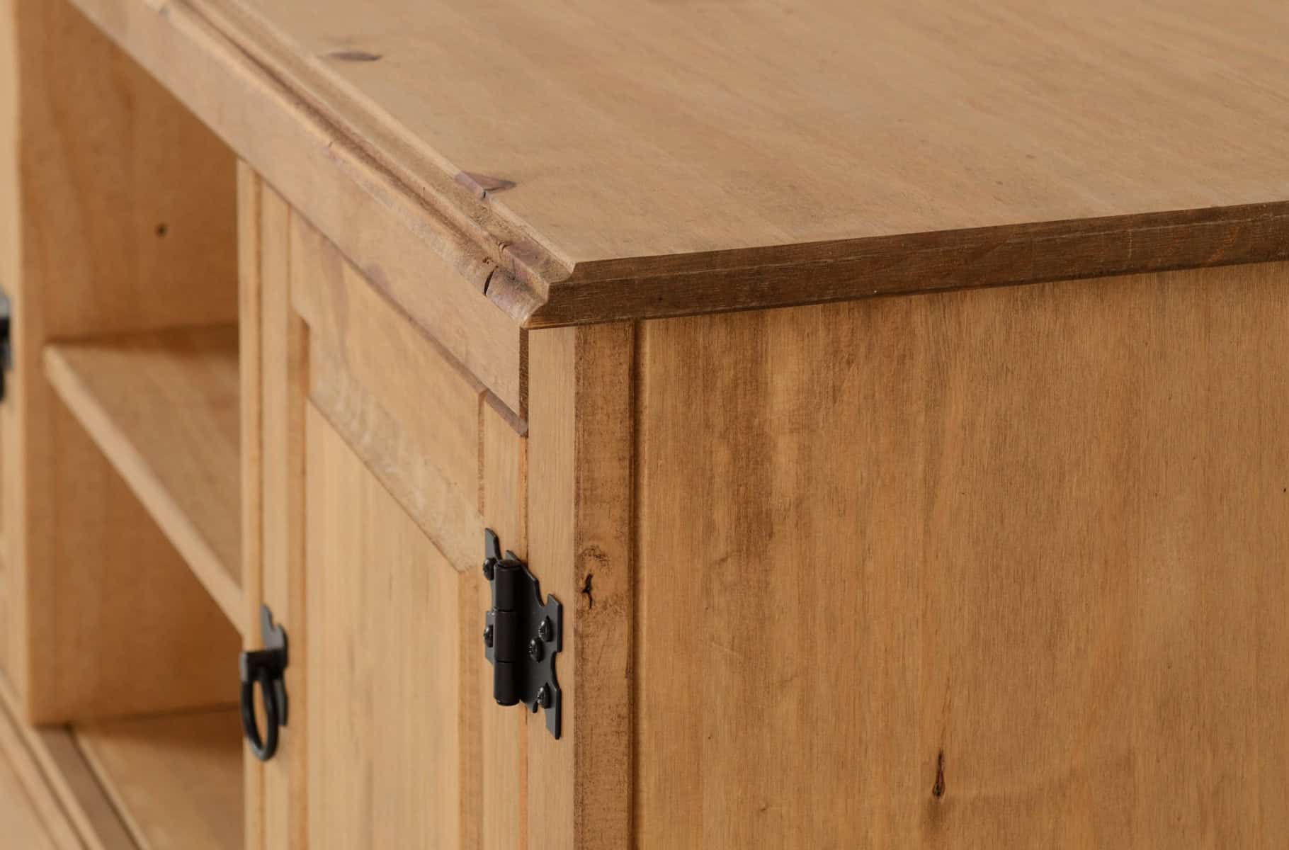 Corona 2 Door 1 Shelf TV Unit - Distressed Waxed Pine - Image 8