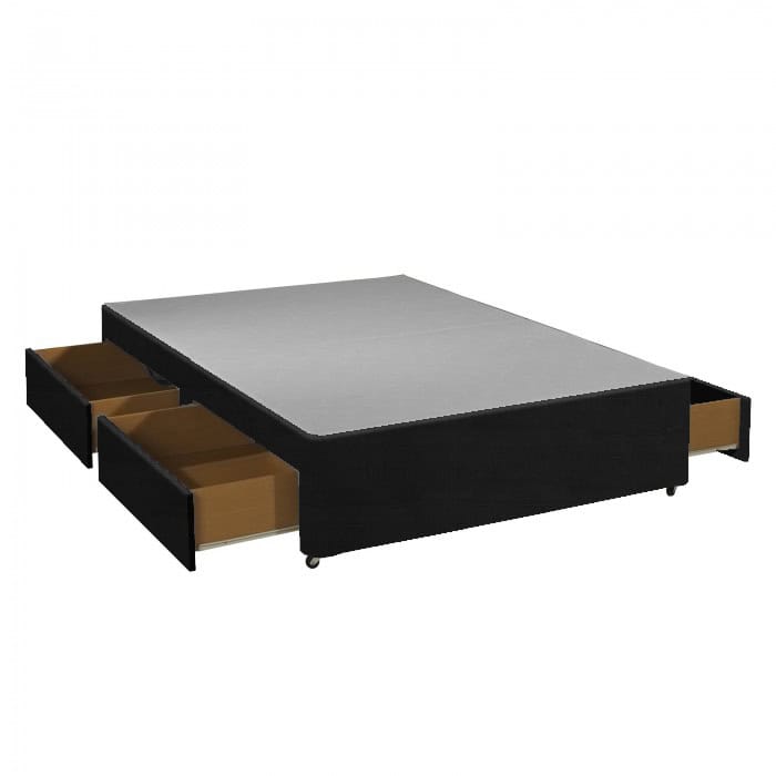 Apollo 4ft6 Azzure Black 4 Drawer Divan Base | Buy Online | Beds.ie